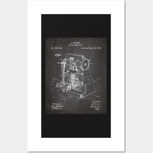 Bullet Machine Patent - Gun Enthusiast Firearms Shop Art - Black Chalkboard Posters and Art